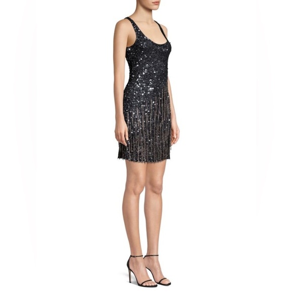 Reena Embellished Fringe Sequined Mini Dress - Picture 3 of 6